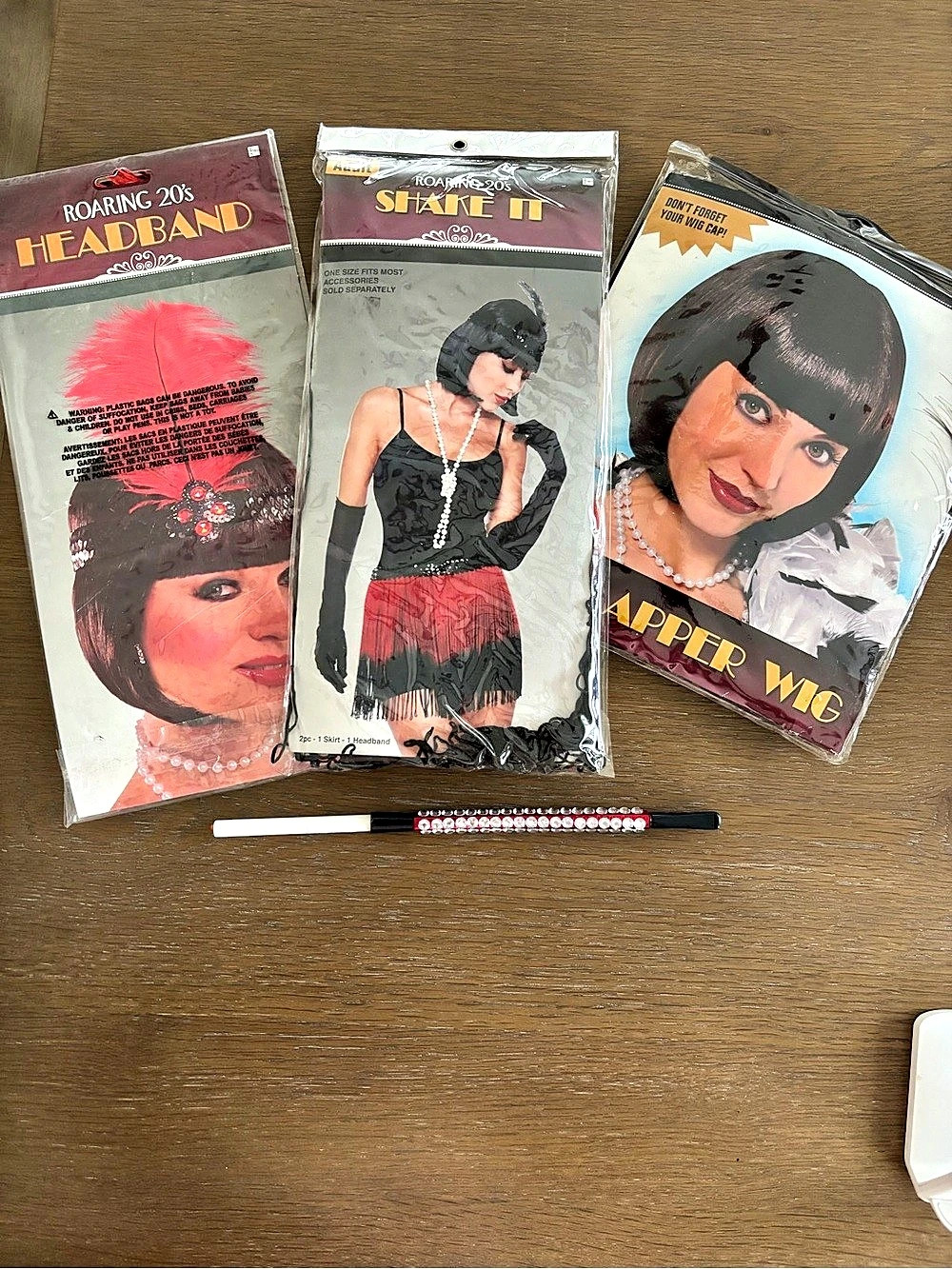 Roaring 20s Flapper Costume Accessories Black & Red